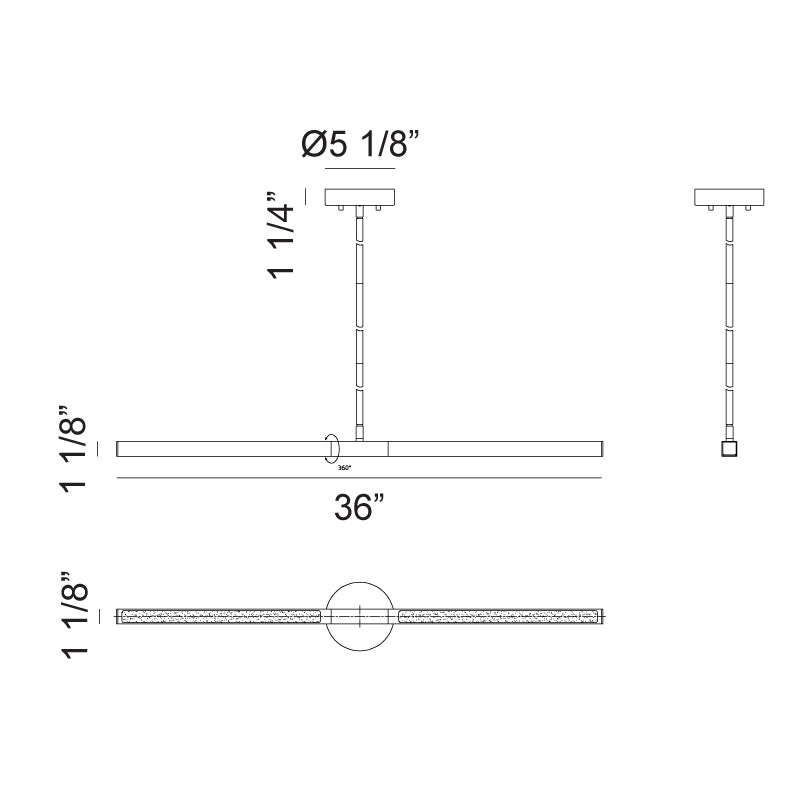 Éclairage linéaire LED Matteo Lighting C43636BN Suspension en nickel brossé