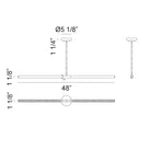 Éclairage linéaire LED Matteo Lighting C43648BN Suspension en nickel brossé