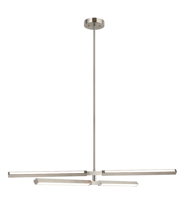 Matteo Lighting C43649BN Lineal LED 2-Tier Chandelier in Brushed Nickel