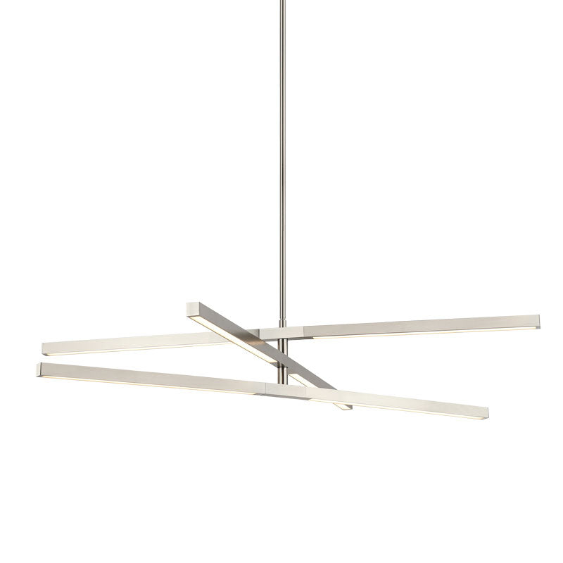 Matteo Lighting C43650BN Lineal LED 3-Tier Chandelier in Brushed Nickel
