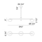 Éclairage linéaire LED Matteo Lighting C43702CGOP Gardena Suspension en or champagne