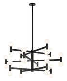 Matteo Lighting C44124MBOP Interstellar LED 3-Tier Chandelier in Matte Black