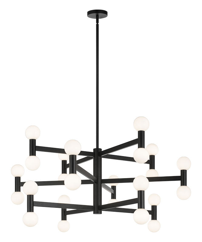 Matteo Lighting C44124MBOP Interstellar LED 3-Tier Chandelier in Matte Black