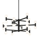 Matteo Lighting C44124MBOP Interstellar LED 3-Tier Chandelier in Matte Black