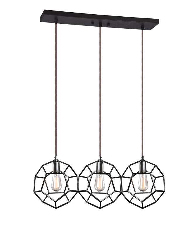 Rosace de plafond linéaire multi-usages Matteo Lighting CNP0103RB, noir rouille