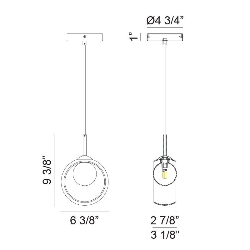 Matteo Lighting C60601BKSM Delcia LED Pendant in Black