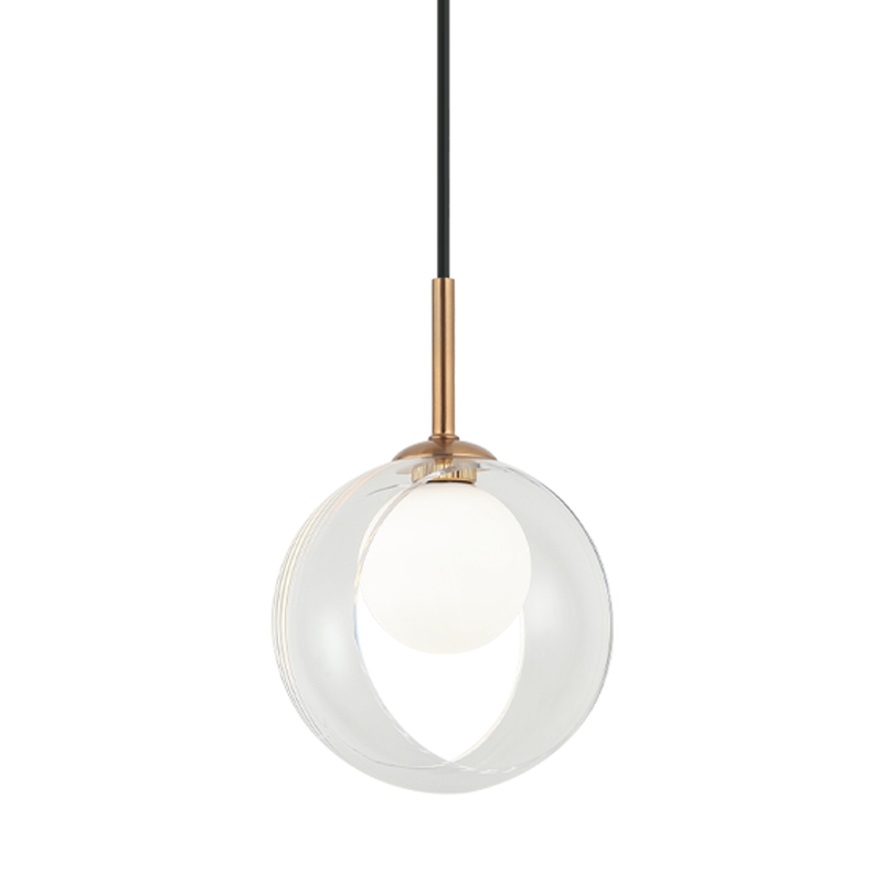 Matteo Lighting C60601AGCL Delcia LED Pendant in Aged Gold Brass