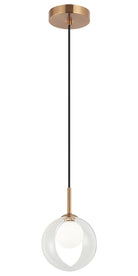 Matteo Lighting C60601AGCL Delcia LED Pendant in Aged Gold Brass