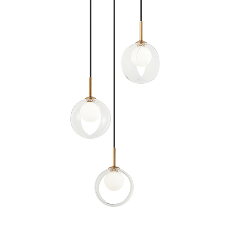 Matteo Lighting C60603AGCL Delcia LED Chandelier in Aged Gold Brass