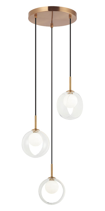 Matteo Lighting C60603AGCL Delcia LED Chandelier in Aged Gold Brass