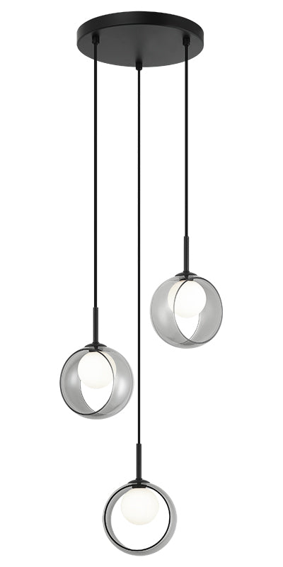 Matteo Lighting C60603BKSM Delcia LED Chandelier in Black