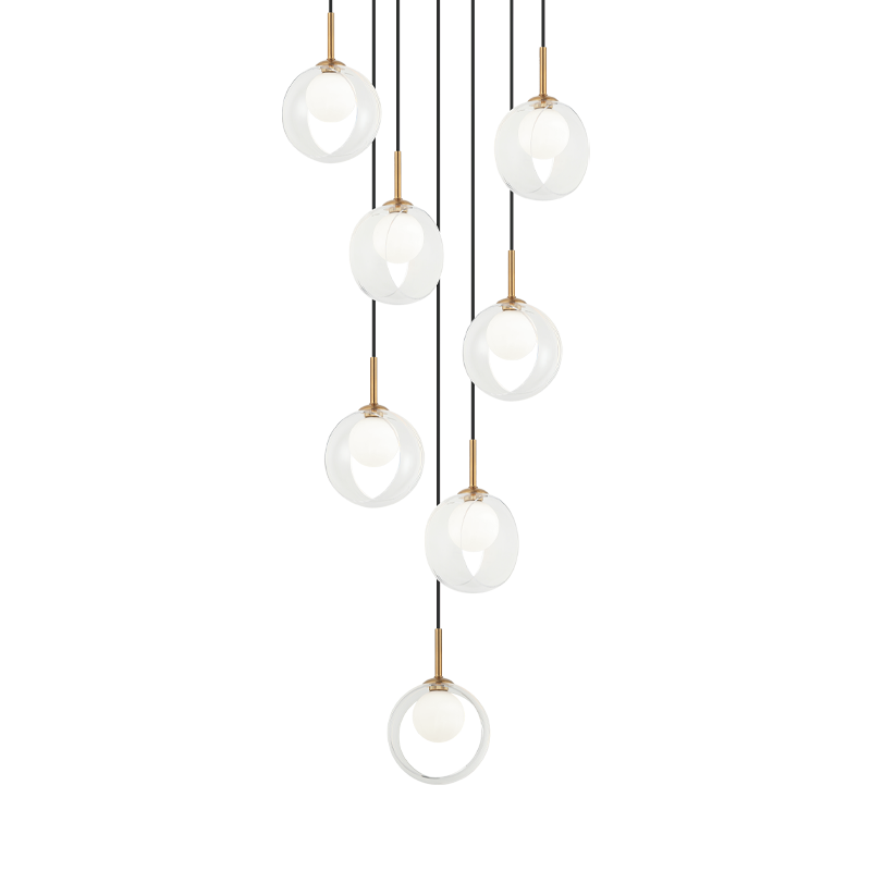 Matteo Lighting C60607AGCL Delcia LED Chandelier in Aged Gold Brass