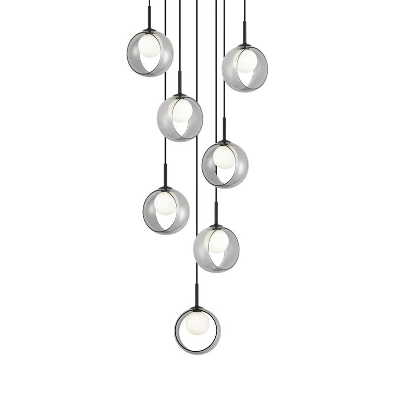 Matteo Lighting C60607BKSM Delcia LED Chandelier in Black