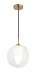 Matteo Lighting C60611AGCL Delcia LED Pendant in Aged Gold Brass