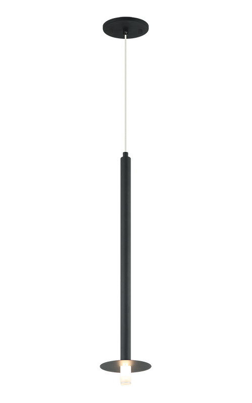 Matteo Lighting C63101MB Reigndrop Pendant in Matte Black with metal disc