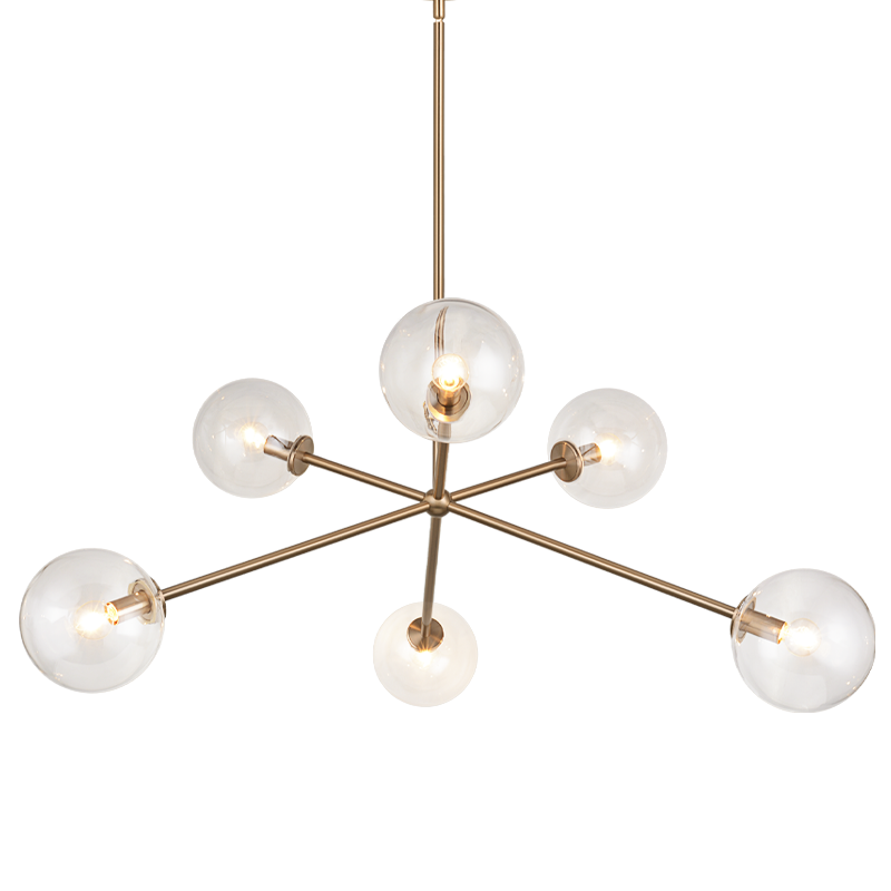 Matteo Lighting C81706AGCL Novo Round Chandelier in Aged Gold Brass