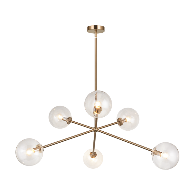 Matteo Lighting C81706AGCL Novo Round Chandelier in Aged Gold Brass