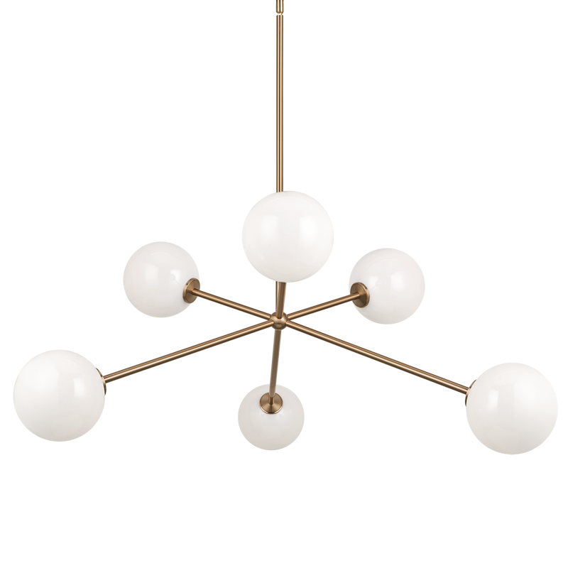Matteo Lighting C81706AGOP Novo Round Chandelier in Aged Gold Brass