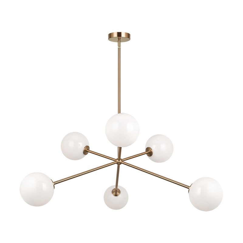 Matteo Lighting C81706AGOP Novo Round Chandelier in Aged Gold Brass