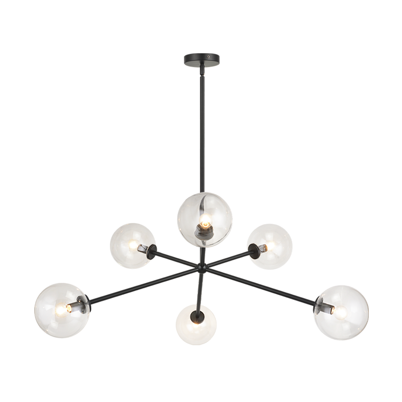 Matteo Lighting C81706BKCL Novo Round Chandelier in Black
