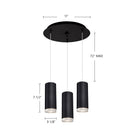 Kuzco Lighting MP401431BK-03 Cameo LED Multi Suspension en noir
