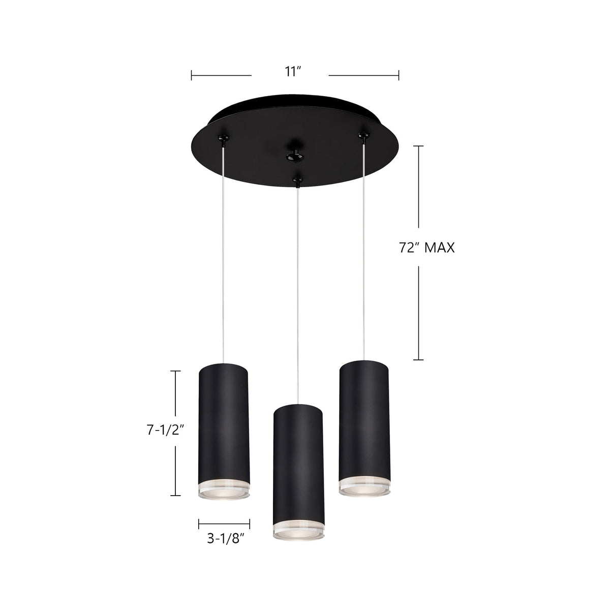Kuzco Lighting MP401431BK-03 Cameo LED Multi Suspension en noir