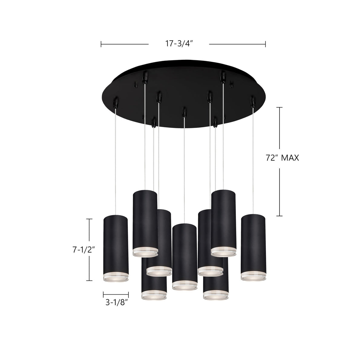 Kuzco Lighting MP401431BK-09 Cameo LED Multi Suspension en noir