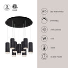 Kuzco Lighting MP401431BK-09 Cameo LED Multi Suspension en noir