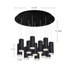 Kuzco Lighting MP401431BK-13 Cameo LED Multi Suspension en noir