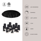 Kuzco Lighting MP401431BK-13 Cameo LED Multi Suspension en noir