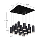 Kuzco Lighting MP401431BK-16 Cameo LED Multi Suspension en noir
