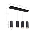 Kuzco Lighting MP401432BK-04 Cameo LED Multi Suspension en noir