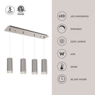 Kuzco Lighting MP401432BK-04 Cameo LED Multi Suspension en noir