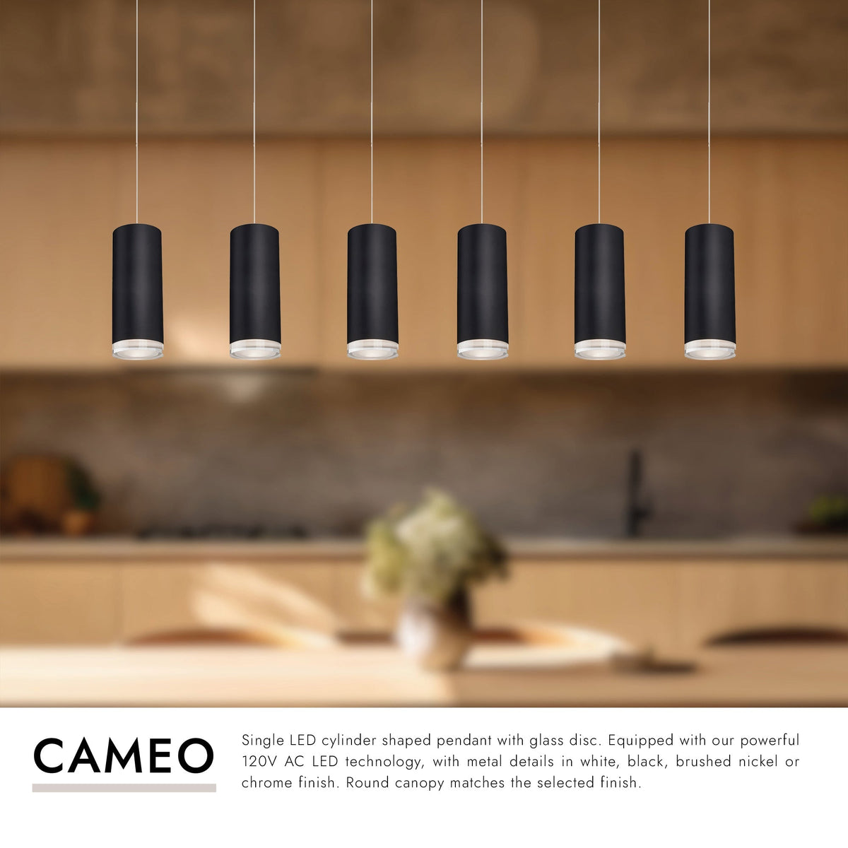Kuzco Lighting MP401432BK-06 Cameo LED Multi Suspension en noir