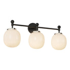 Alora Canada - VL579328MBGR - Applique murale à trois lumières - Cherise - Noir mat/Verre opale côtelé brillant