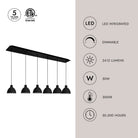 Kuzco Lighting MP1706BK-06 Chroma LED Multi Pendant in Black