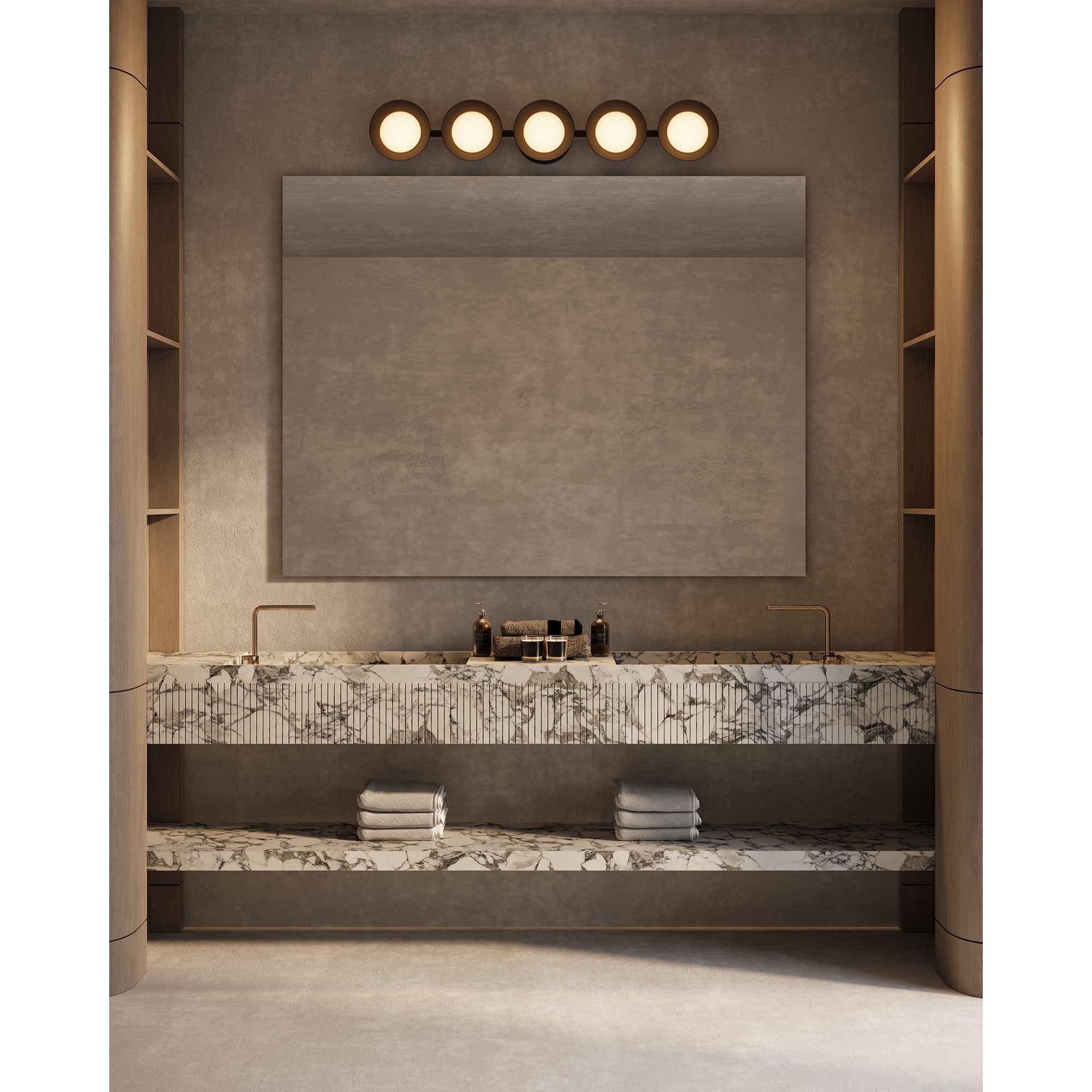 Kuzco Canada - VL77936-BK/OP - Meuble-lavabo à DEL - Cleo - Noir/Verre opale