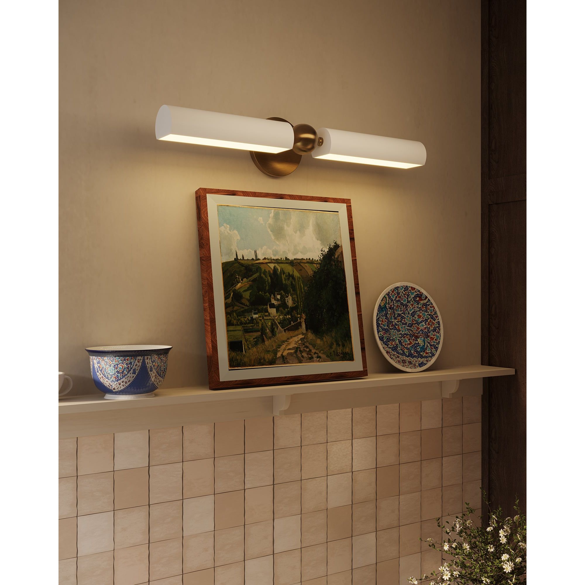 Alora Canada - PL405123BGMB - Applique murale à deux lumières - Cole - Or brossé/Noir mat