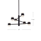 Kuzco Lighting EP48224-BK Copenhagen LED Extérieur à 3 couches Suspension en noir