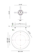 Rosace de plafond ronde multi-usages Matteo Lighting CP0105BK, noire