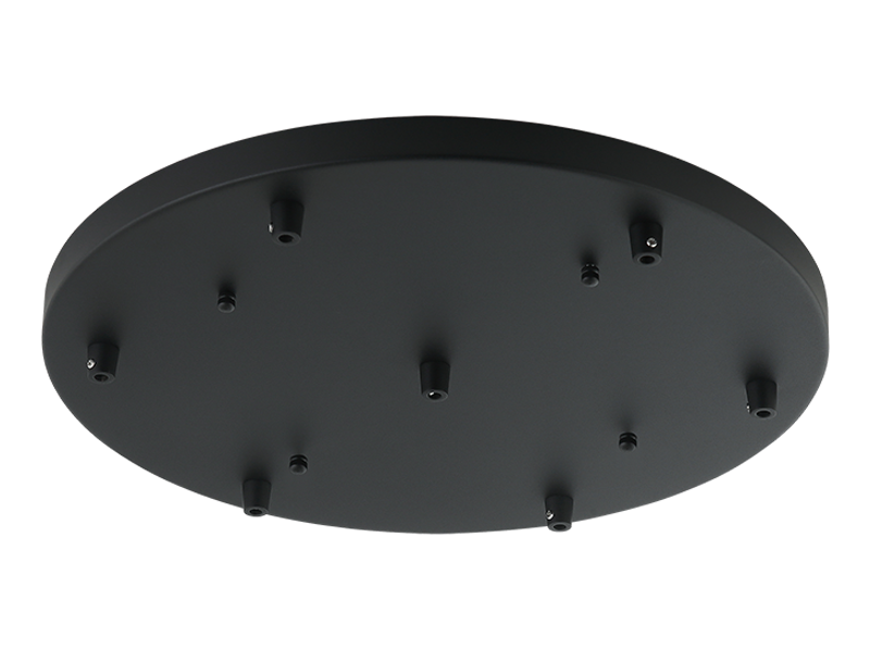 Rosace de plafond ronde multifonction Matteo Lighting CP0107MB, noir mat