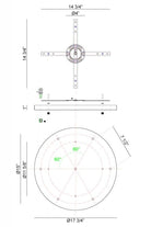 Rosace de plafond ronde multifonction Matteo Lighting CP0107MB, noir mat