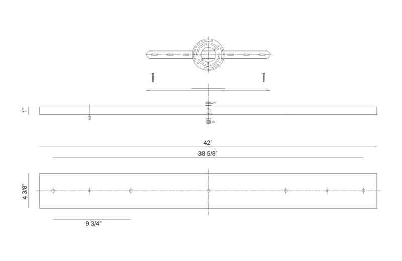Rosace de plafond linéaire multi-éléments Matteo Lighting CP0205AG en laiton doré vieilli