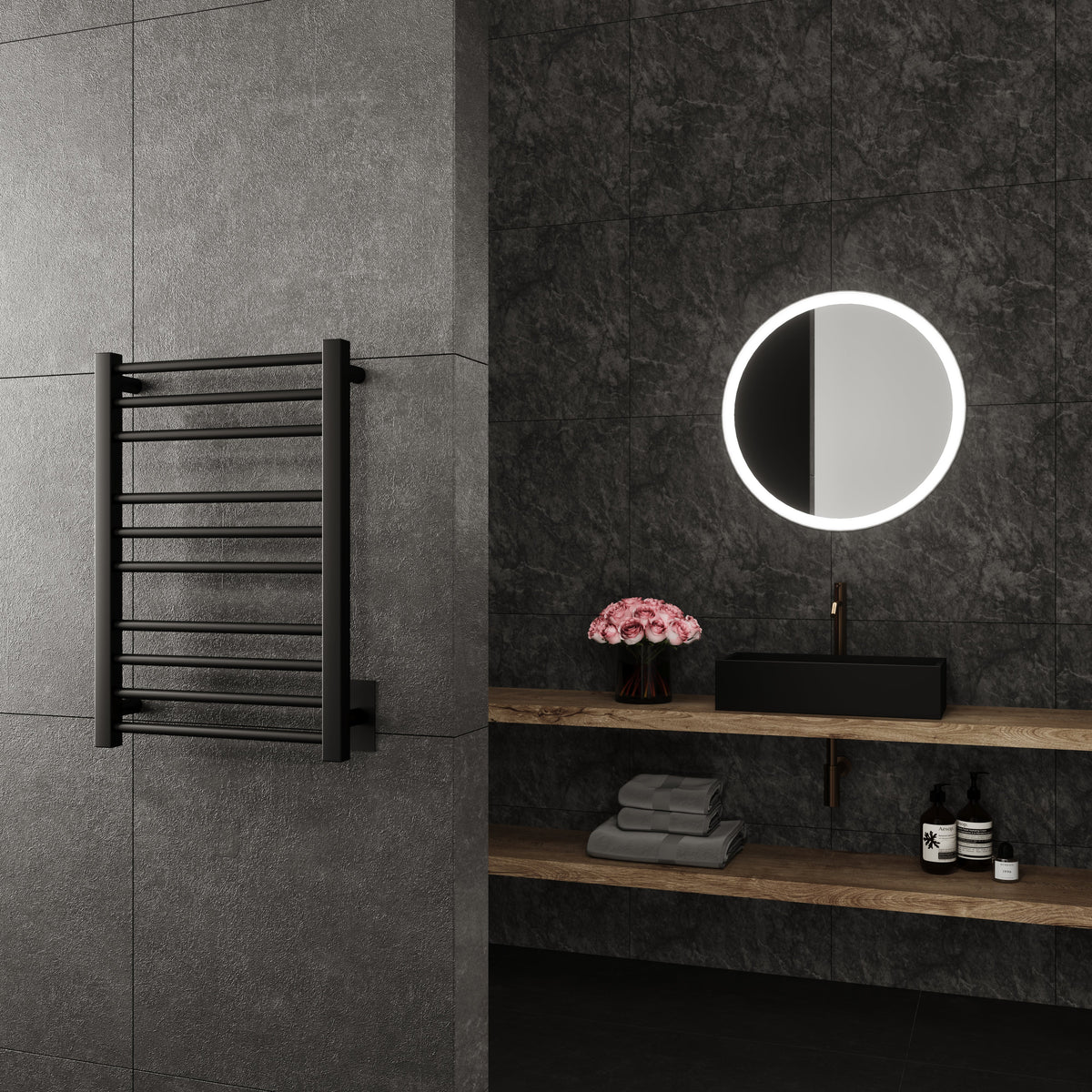 Paris Mirror - CRONBLK10 - Towel Warmer - Cronos - Black