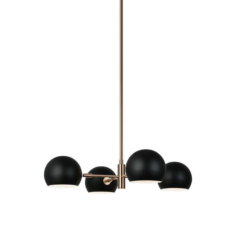 Éclairage Matteo CX31704MBAG Orb à un seul niveau Suspendu en noir mat avec intérieur blanc