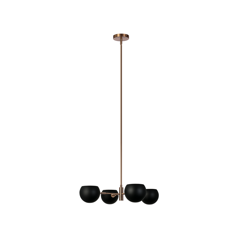 Éclairage Matteo CX31704MBAG Orb à un seul niveau Suspendu en noir mat avec intérieur blanc