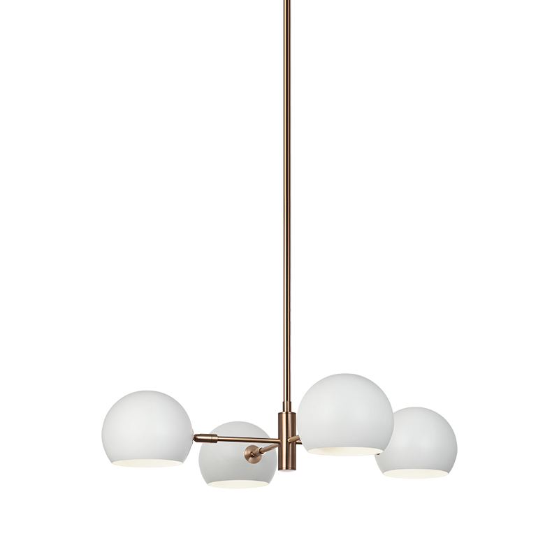 Éclairage Matteo CX31704MWAG Orb à un seul niveau Suspendu en blanc mat avec intérieur blanc
