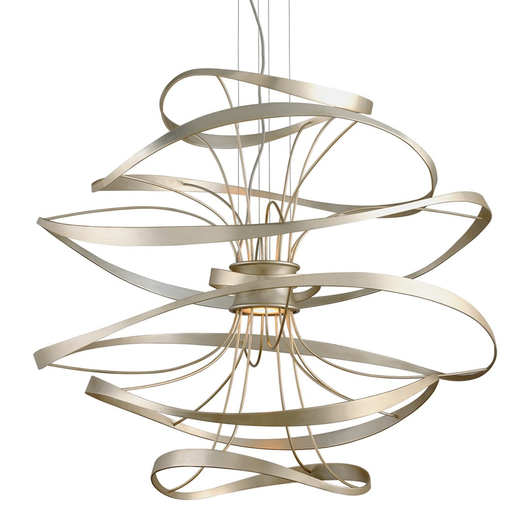 Corbett Lighting - 213-44 - LED Chandelier - Calligraphy - Silver Leaf Polished Stainless