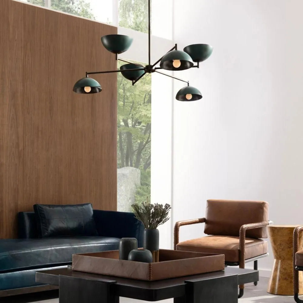 Arteriors - DLC23 - Six Light Chandelier - Evansville - Aegean/English Bronze