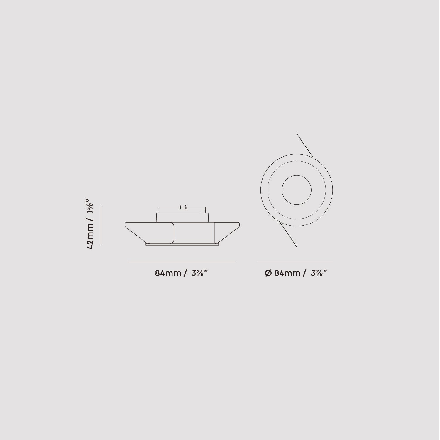Tala Core Recessed Downlight dimension drawing